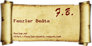 Feszler Beáta névjegykártya